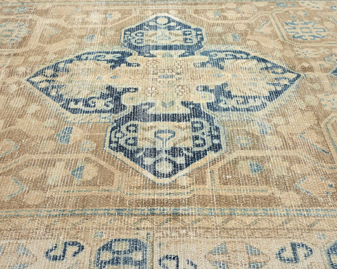 5x9 Vintage Brown Persian Style Hand Knotted Low Pile Wool Area Rug